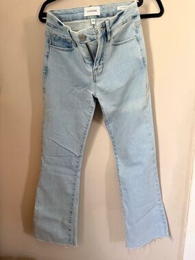 Frame Denim Light Blue High-Rise Flare Jeans